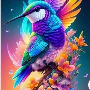 Paint by number hummingbird -DIY